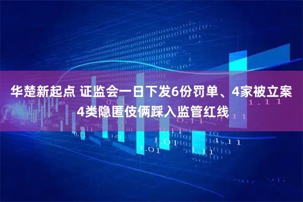 华楚新起点 证监会一日下发6份罚单、4家被立案 4类隐匿伎俩踩入监管红线