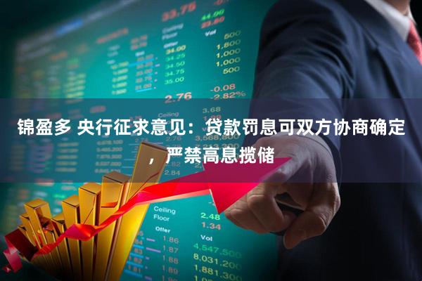 锦盈多 央行征求意见：贷款罚息可双方协商确定，严禁高息揽储