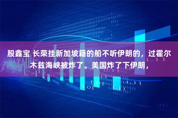股鑫宝 长荣挂新加坡籍的船不听伊朗的，过霍尔木兹海峡被炸了。美国炸了下伊朗，